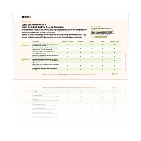 soft skills questionnaire for employees